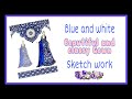 Latest Gown design || simple and beautiful || Illustration work || sketching video || Madhubani art