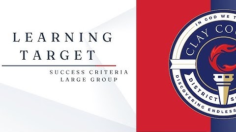 06 Learning Target, Success Criteria Whole Group Math Demo Classroom