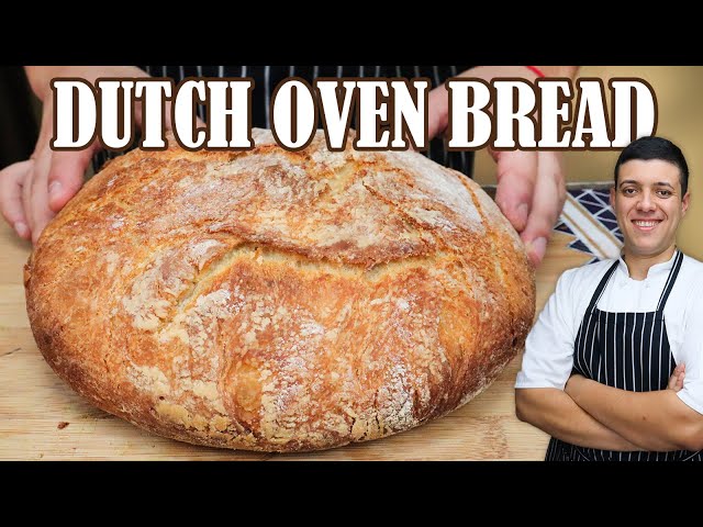 Easy No Knead Bread | Homemade Dutch Oven Bread by Lounging with Lenny class=