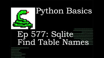 Python Basics Tutorial How to Find the Name of the tables in Sql DataBase