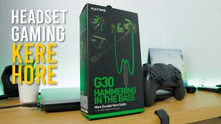 Plextone G30 with Mic Stereo Bass Gaming Hammerhead Earphone Headset PS4 Nintendo Switch Xbox One PC Laptop Hitam