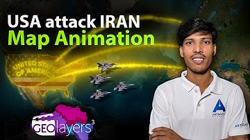 USA attack Iran Map Animation Breakdown using Geolayers3 | How to Create Map Animation