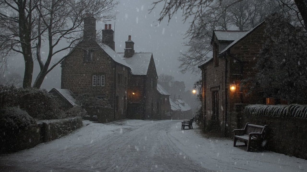“Quiet Lane Beneath Falling Snow” — Silent Winter Evening | Dark Academia Playlist