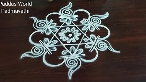 Easy Rangoli Designs 🌻 5x3 Dots Creative Rangoli 🌻 Latest Daily Kolam 🌻 Paddus World