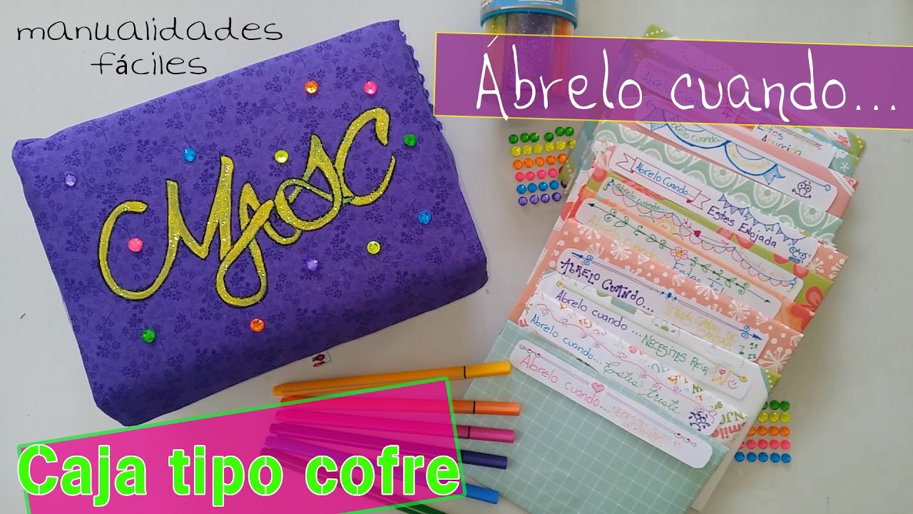 Tutorial como hacer una caja/cofre para cartas "Ábrelo cuando..." - YouTube