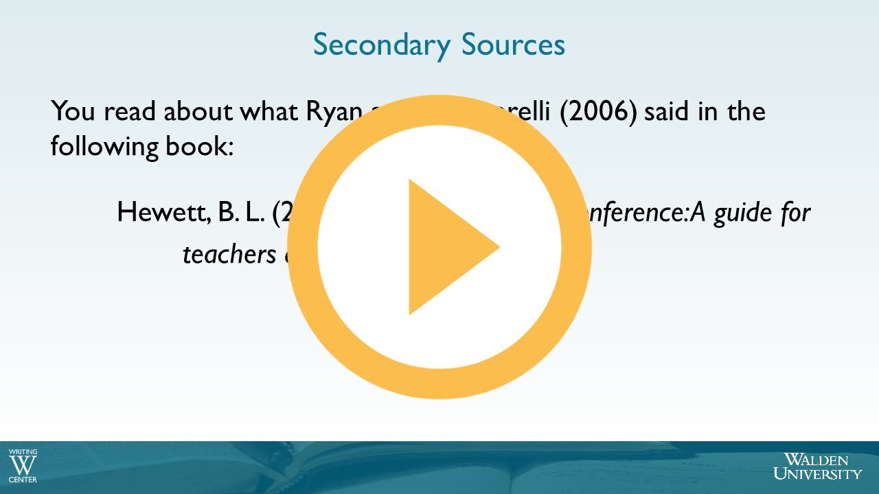 How do you cite secondary data sources?