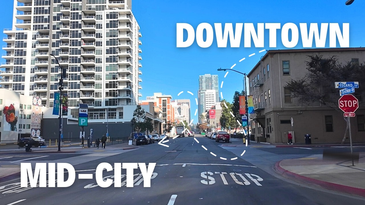 Downtown to Mid-City | San Diego Driving Tour | 4K Scenic Drive