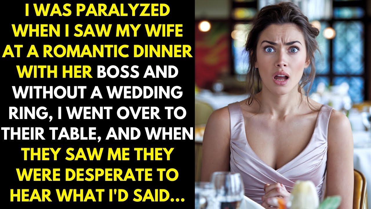 Outline Video I froze when I saw my wife at a romantic dinner with her boss and without a wedding ring...