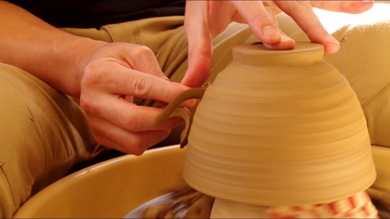 How handmade pottery is made in the workshop. - YouTube