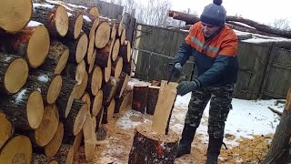 ВЫХОДНОЙ В ДЕРЕВНЕ // ЗАГОТОВКА ДРОВ НА ЗИМУ //МОЗГОВ НЕ НАДО КАК НА КУХНЕ