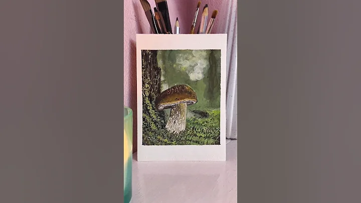 Gouache Mushroom🍄 painting #gouachepainting#gouache#gouacheartist#mushroomart