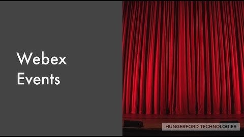 Cisco Webex Events