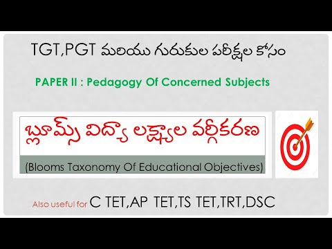 బ్లూమ్స్ విద్యా లక్ష్యాల వర్గీకరణ | Bloom’s Taxonomy Of Educational Objectives in Telugu | TET