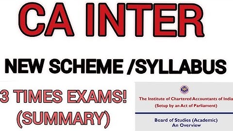 CA INTERMEDIATE NEW SYLLABUS & SUBJECTS UNDER PROPOSED SCHEME OF ICAI MAY 2023 OVERVIEW