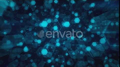 Flying Among Abstract Technological Glowing Hexagons and Hexadecimal Code | Motion Graphics - En...