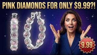 EverTrue Simulated Pink Diamond Stainless Steel Earrings 7 60 ctw