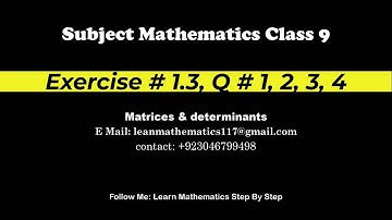 Lec 4 | Class 9 Maths Chapter 1 | Matrices & Determinants | Urdu/Hindi