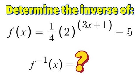 Inverse of Exponential Function (Part 1)