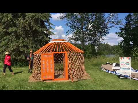 12 ft Authentic Mongolian Groovy Yurt Installation by The Funky Farm- time lapsed