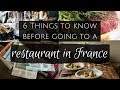 6 Things to know before going to a restaurant in France