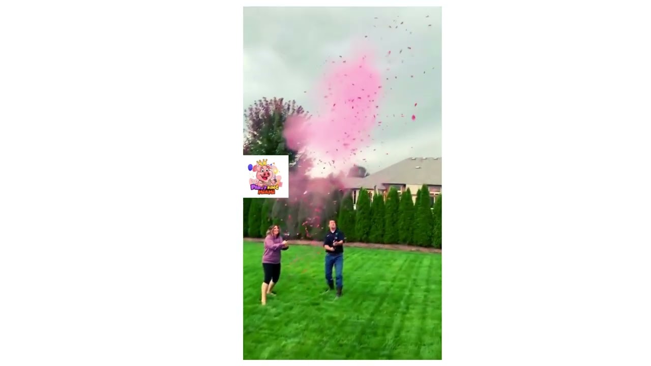 Baby Gender Reveal Cannon Smoke Powder, Confetti, and Streamers in