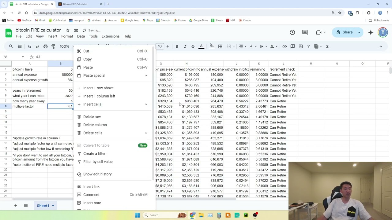 bitcoin FIRE calculator, annual expense multiple below 5!
