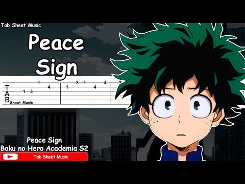 Boku no Hero Academia Season 2 OP - Peace Sign Guitar Tutorial