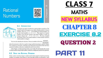 CLASS 7 MATHS CHAPTER 8 RATIONAL NUMBERS EXERCISE 8.2 QUESTION 2 PART 11 (NEW BOOK)  @nksclasses