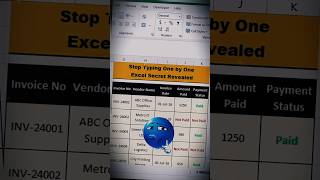 Stop Typing One by One Excel Secret Revealed 🤫🔥 #excel #exceltips #shorts #explore #trending #fyp
