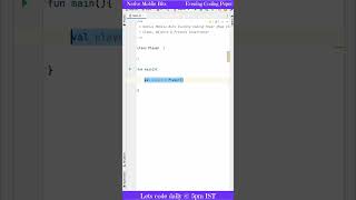 Class & Primary Constructor in Kotlin #shorts