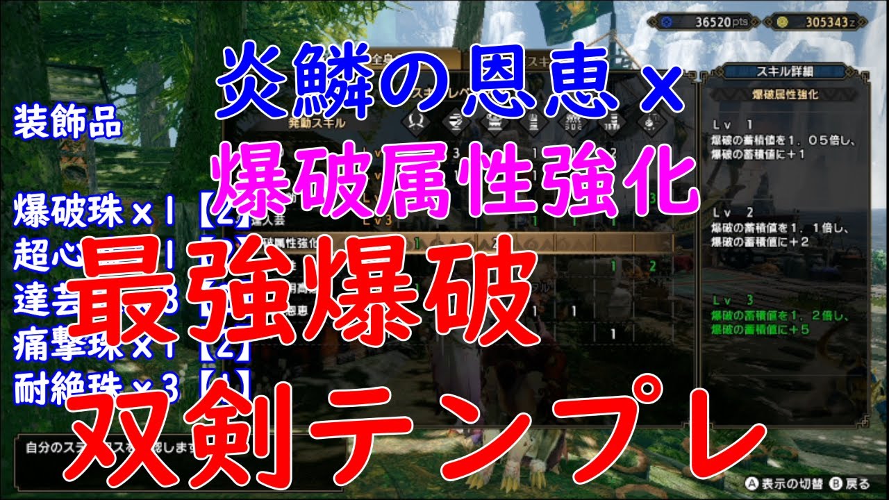 モンハンライズテンプレ装備 最強の爆破双剣装備 爆破検証 Youtube