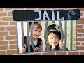 Margo vs Nastya playing as Cop LOCKED UP  in Jail Playhouse Toy for kids