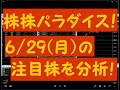 株株パラダイス!2020/6/29(月) の注目株を分析!