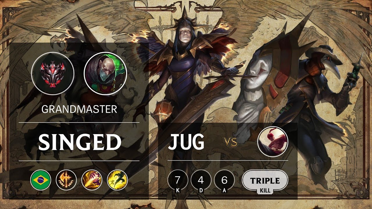 Singed Jungle vs Lee Sin - BR Grandmaster Patch 9.22