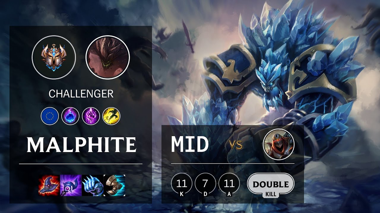 Malphite Mid vs Zed - EUNE Challenger Patch 10.13