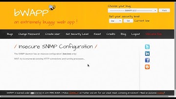 bWAPP Insecure SNMP Configuration