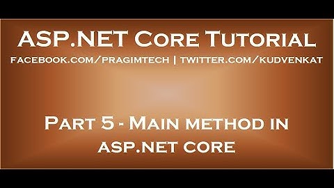 Hoofdmethode in asp net core