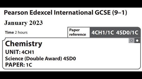 Paper 1C January 2023 -  IGCSE Chemistry Edexcel -  Dr  Hanaa Assil