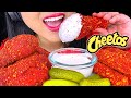 ASMR HOT CHEETOS Fried Chicken and Mozzarella Sticks (NO TALKING) Crunchy Eating Sounds