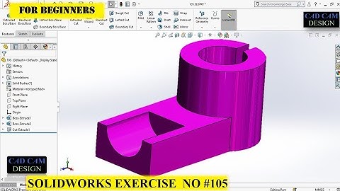 Solidworks tutorial No #105. solid work exercise for beginner