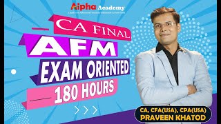 CA Final AFM Exam Oriented Batch Lec 5A| Advanced Financial Management | 180 Hours Batch