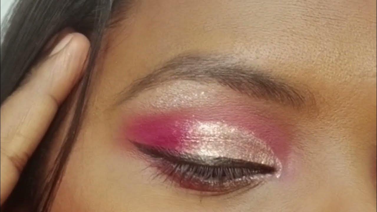 How to use Lipstick as Eyeshadow Pink Glitter Eye Makeup Quick