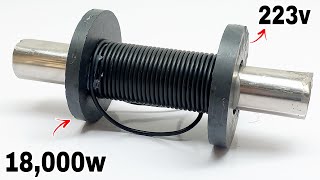 New Technique How to Make 223v 18,000w Free Energy Generator Use Super Magnet 🧲