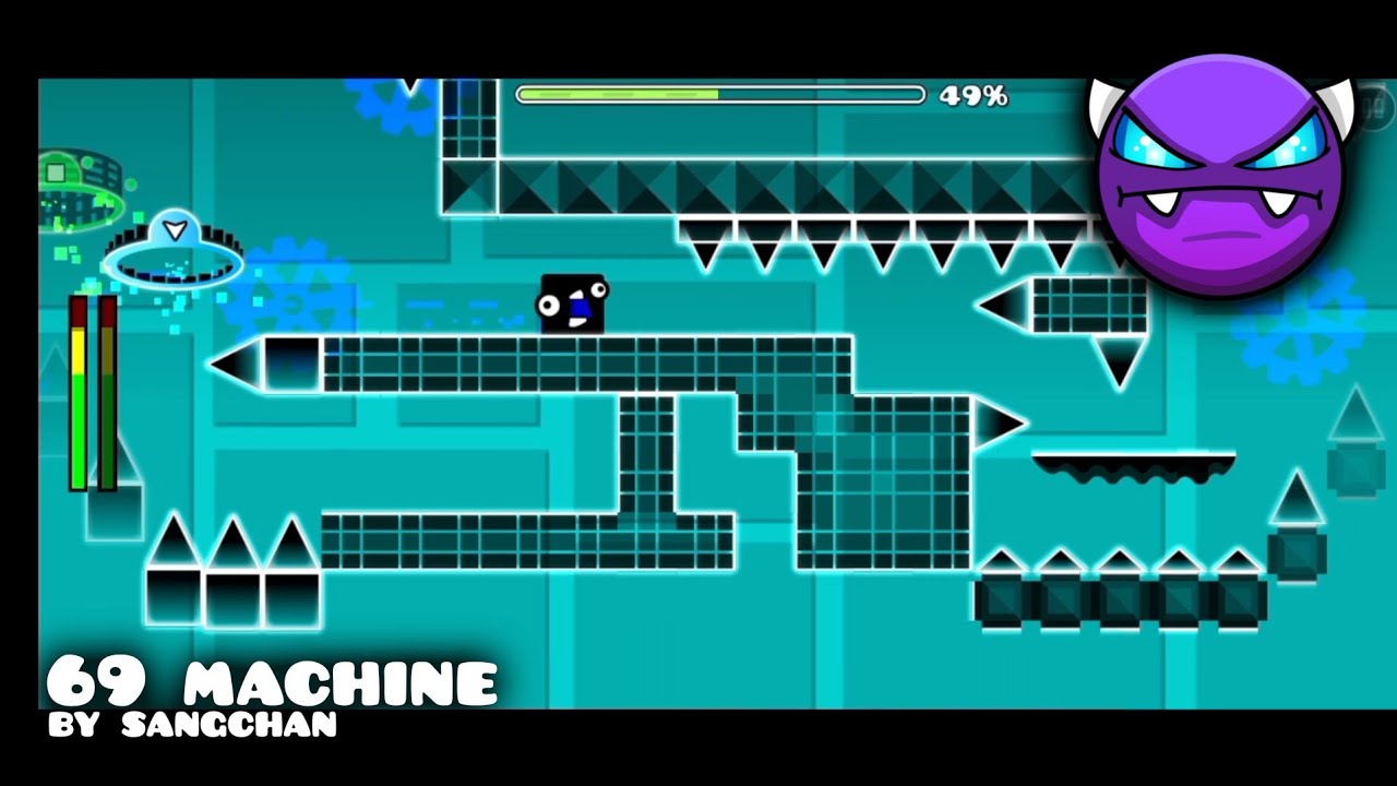 [Geometry Dash] 69 machine by sangchan (Easy Demon) 100% - Mobile - YouTube