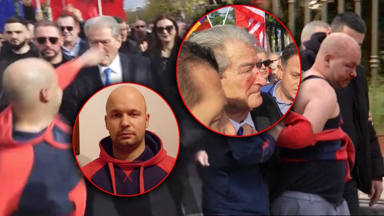 Goditet në fytyrë Sali Berisha, kreu i PD-së u sulmua me grusht nga  31-vjeçari Gert Shehu - YouTube