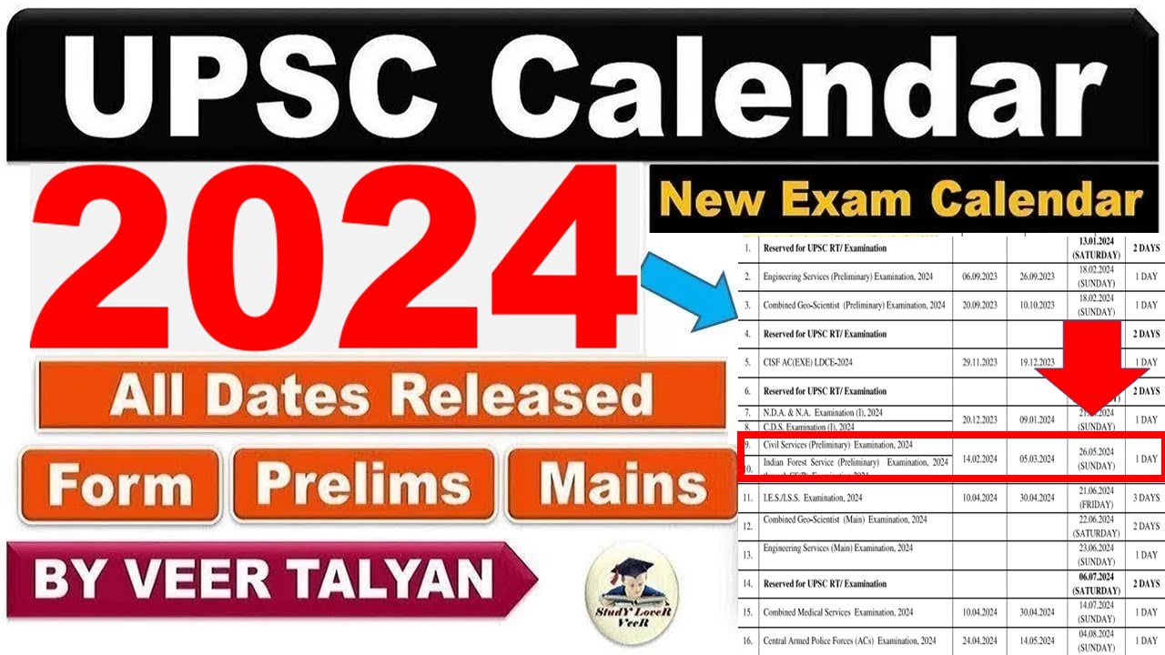 UPSC 2024 Exam Calendar Released UPSC Prelims 2024 Date UPSC