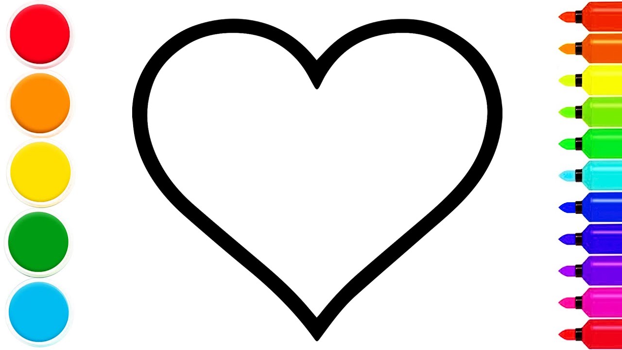 How to draw a rainbow heart | step by step
