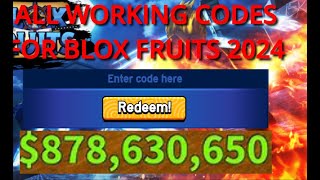 ALL Working Codes For BLOX Fruits! (2024)