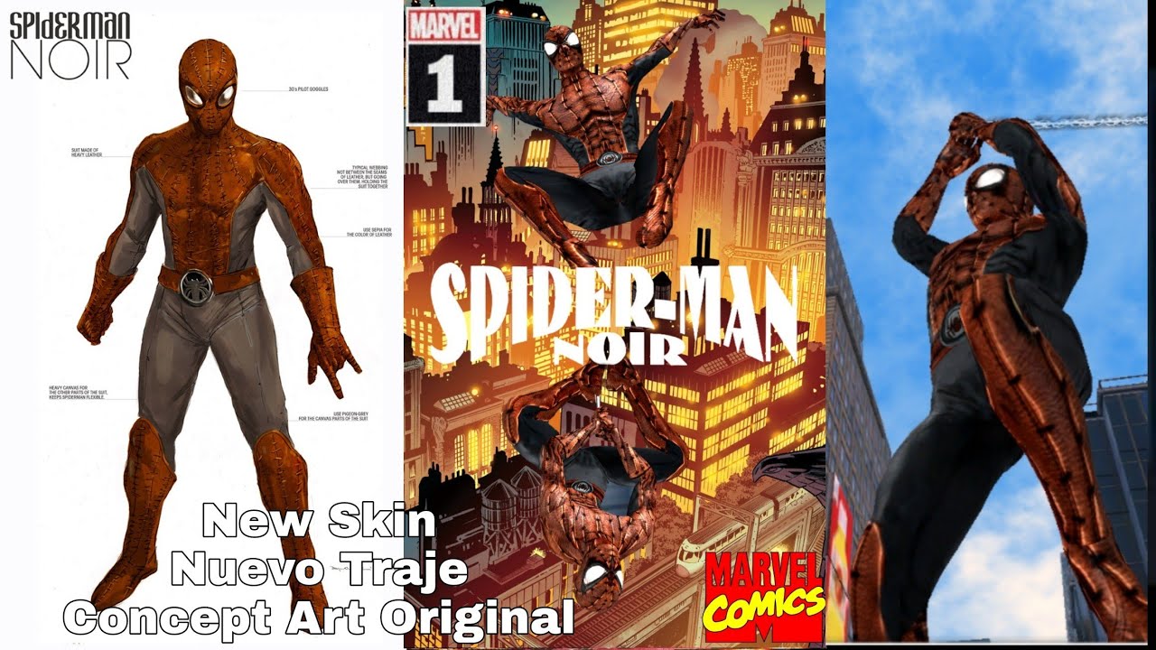 The Amazing Spider Man Android Consigue el Traje de Spider Noir Original  del Concept Art de PS3 skin - YouTube