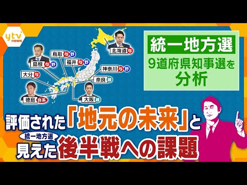 【タカオカ解説】有権者は何を評価した？統一地方選”知事選”を徹底分析 前半戦を終えて見えたコトと後半戦に向けた課題